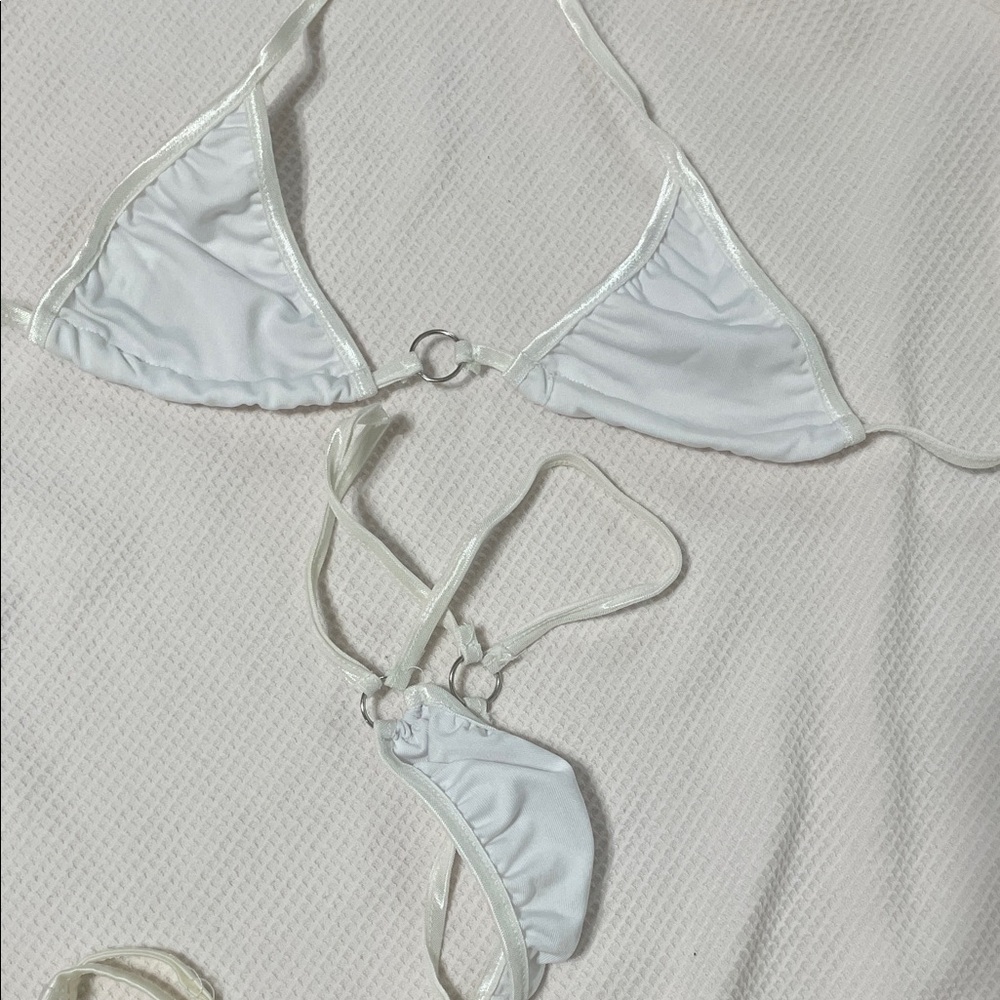 Chic White Strappy Bikini Set